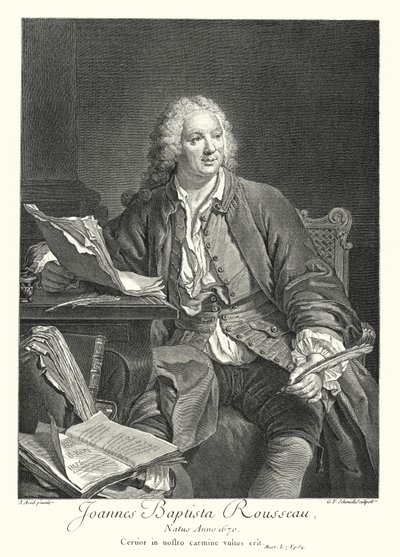 Jean-Baptiste Rousseau , fransk poet og dramatiker (gravering) av Jacques Andre Joseph Camelot (after) Aved