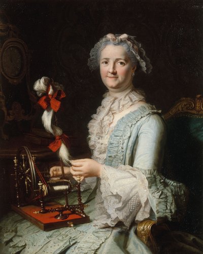 Antatt portrett av Françoise-Marie Pouget, andre kone til Chardin, ca. 1760 (olje på lerret) av Jacques Andre Joseph Camelot Aved