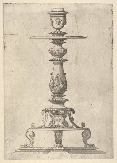 Design for en lysestake, 1548-49. av Jacques Androuet Du Cerceau