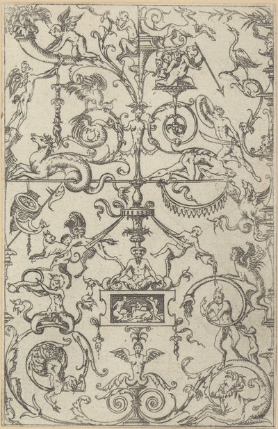 Grotesk panel, 1550. av Jacques Androuet Du Cerceau