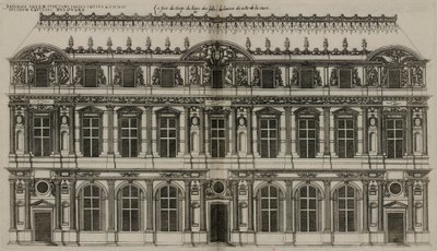 Fasaden til Pierre Lescot publisert i 1576 av Jacques Androuet Ducerceau