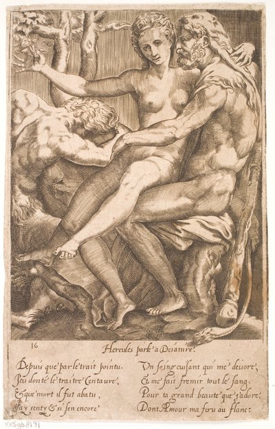 Herkules og Deianire av Jacques Androuet Ducerceau d.Æ.