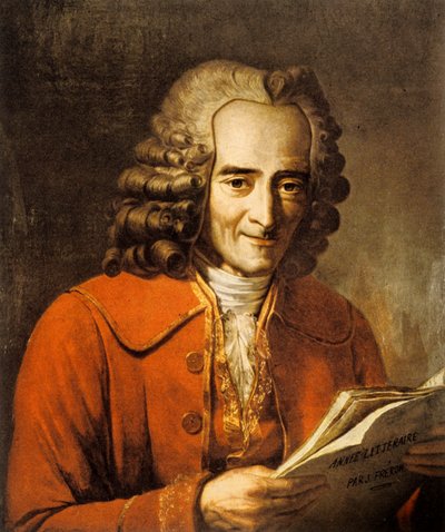 Francois Marie Arouet, dit Voltaire (1694-1778) fransk forfatter og filosof (litografi) av Jacques Augustin Catherine (after) Pajou