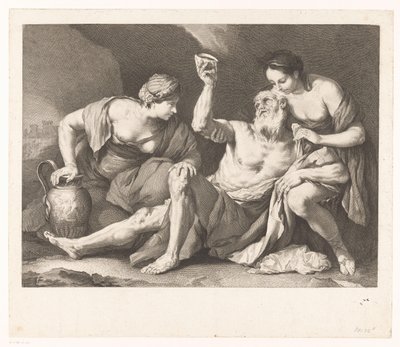 Lot beruset av døtrene sine av Jacques Beauvarlet