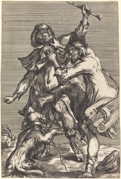 Bekjempende tiggere av Jacques Bellange