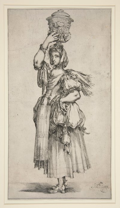 Hagearbeid i en vase av Jacques Bellange