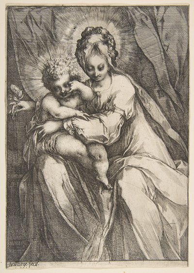 Madonna med en rose, 1595-1616. av Jacques Bellange