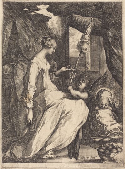 The Madonna Spinning, 1615. av Jacques Bellange