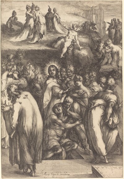 Oppreisningen av Lasarus. av Jacques Bellange
