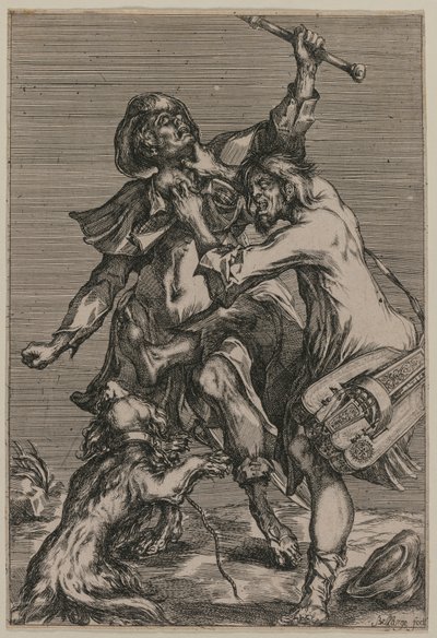 To tiggere som kjemper av Jacques Bellange
