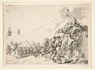 Angrep på et fort fra havet av Jacques Bertaux