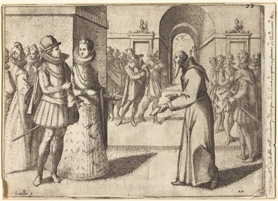 En kapusiner bringer takk fra kongen av Bayern [recto] av Jacques Callot