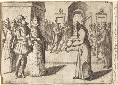 En Capucin som takker kongen av Bayern [recto] av Jacques Callot