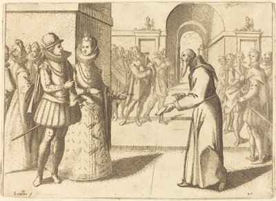 En Capucio som bringer takk til kongen av Bayern, 1612. av Jacques Callot