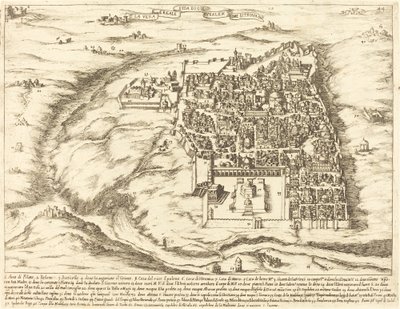 Luftfoto av byen Jerusalem av Jacques Callot