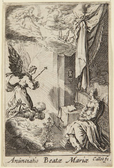 Bebudelsen, fra serien La Vie de la Sainte Vierge (Jomfru Marias liv) av Jacques Callot