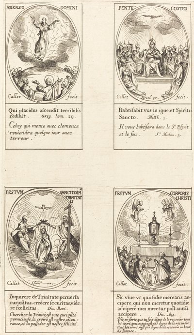 Himmelfart, Pinse, Treenighet, Corpus Christi. av Jacques Callot