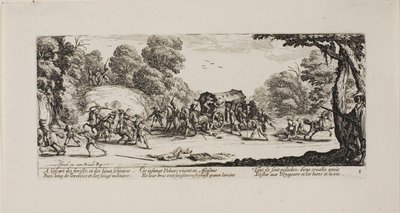 Attack on the Coach, plate åtte fra The Miseries of War av Jacques Callot