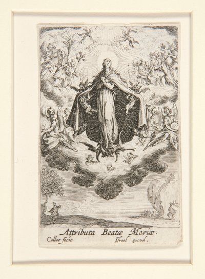 Jomfruens attribusjoner, nr. 14 fra The Life of the Virgin av Jacques Callot
