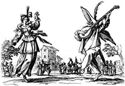 Balls of Sfessania - fra etsninger av Jacomo Callot. av Jacques Callot