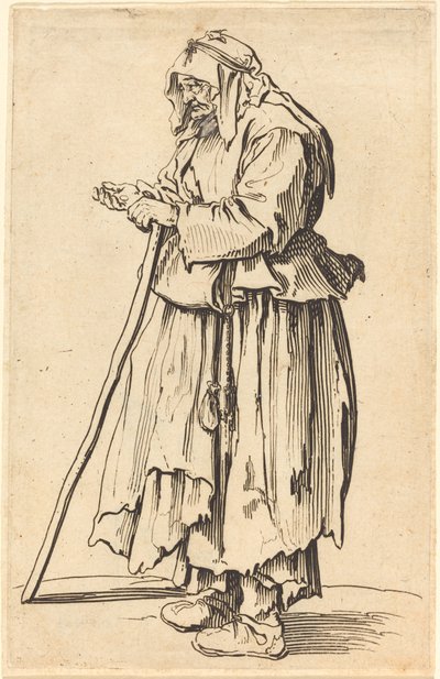 Tiggerkvinne mottar veldedighet av Jacques Callot