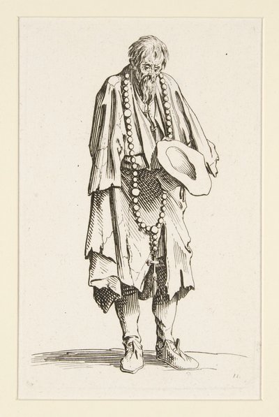 Tigger med rosenkrans, fra The Beggars (Le mendiant au rosaire) av Jacques Callot