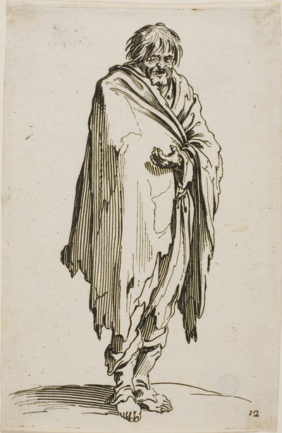 Tigger uten hatt eller sko, tallerken tolv fra The Beggars av Jacques Callot