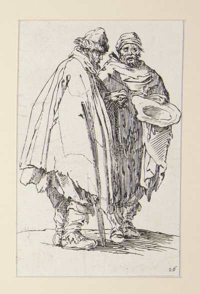 Blind mann og hans følgesvenn, fra The Beggars (L av Jacques Callot