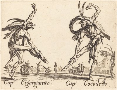 Kap. Esgangarato og Cap. Krokodille, ca. 1622. av Jacques Callot