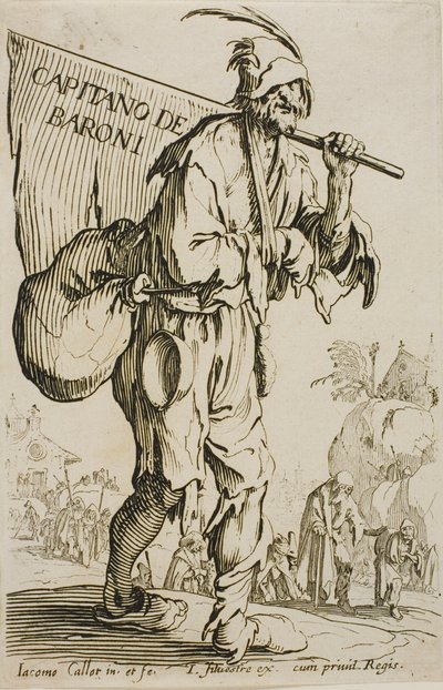 Kaptein for baronene, frontispice til The Beggars av Jacques Callot