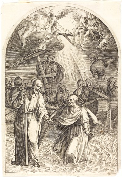 Kristus går på vannet [andre plate] av Jacques Callot