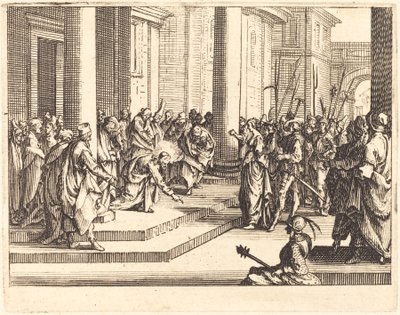 Kristus og kvinnen tatt i utroskap, 1635. av Jacques Callot