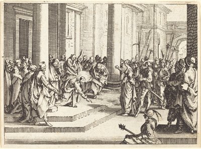 Kristus og kvinnen tatt i utroskap, 1635. av Jacques Callot