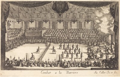 Combat at the Barrier, 1627.    1145951   no       norwegian Successfully Translated  Original: Clivus Scauri en de Santi Giovanni e Paolo Sotto S.t Gioanne e poldo (title on object) Gezichten op Rome (series title) Alcune vedute et prospettive di luoghi d av Jacques Callot