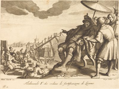 Bygging og befestning av havnen i Livorno av Jacques Callot