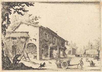Gårdsplassen til en gård av Jacques Callot