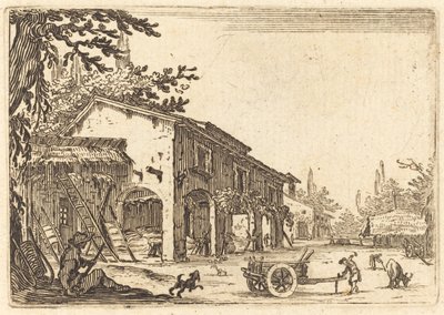 Gårdsplassen til en gård av Jacques Callot