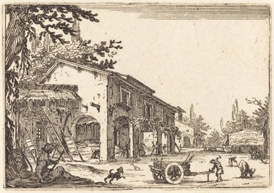 Gårdsplassen til en gård, ca. 1622. av Jacques Callot