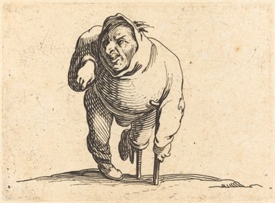 Krøbling med krykke og treben av Jacques Callot