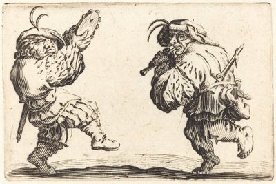Dansere med fløyte og tamburin av Jacques Callot