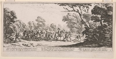 Discovery of the Malefactors, illustrasjon fra The Large Miseries of War av Jacques Callot