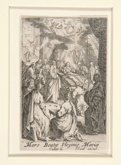 Jomfruens død, nei. 11 fra The Life of the Virgin av Jacques Callot
