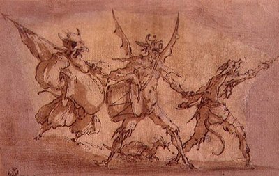 Devil Musketeers (penn og blekk på papir) av Jacques Callot