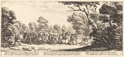 Oppdagelsen av de kriminelle soldatene, ca. 1633. av Jacques Callot