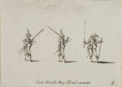 Drill med Tilted Pikes, plate fem fra The Military Exercises av Jacques Callot