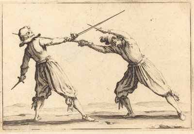 Duell med sverd og dolk av Jacques Callot