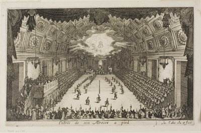 Entry of His Highness on Foot, fra The Combat at the Barrier av Jacques Callot