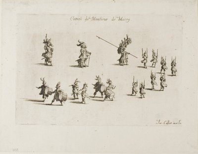 Inntreden av M. de Macey, fra The Combat at the Barrier av Jacques Callot