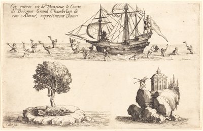 Inntreden av M. le Comte de Brionne, Storkammerherre av Hans Høyhet, som representerer Jason, 1627. av Jacques Callot