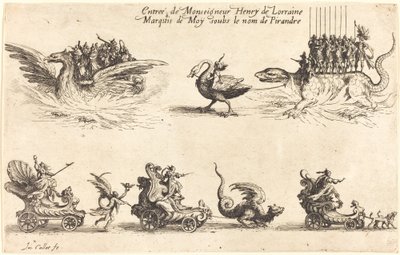 Inntreden av Monseigneur Henry de Lorraine, Marquis de Moy, under navnet Pirandre av Jacques Callot